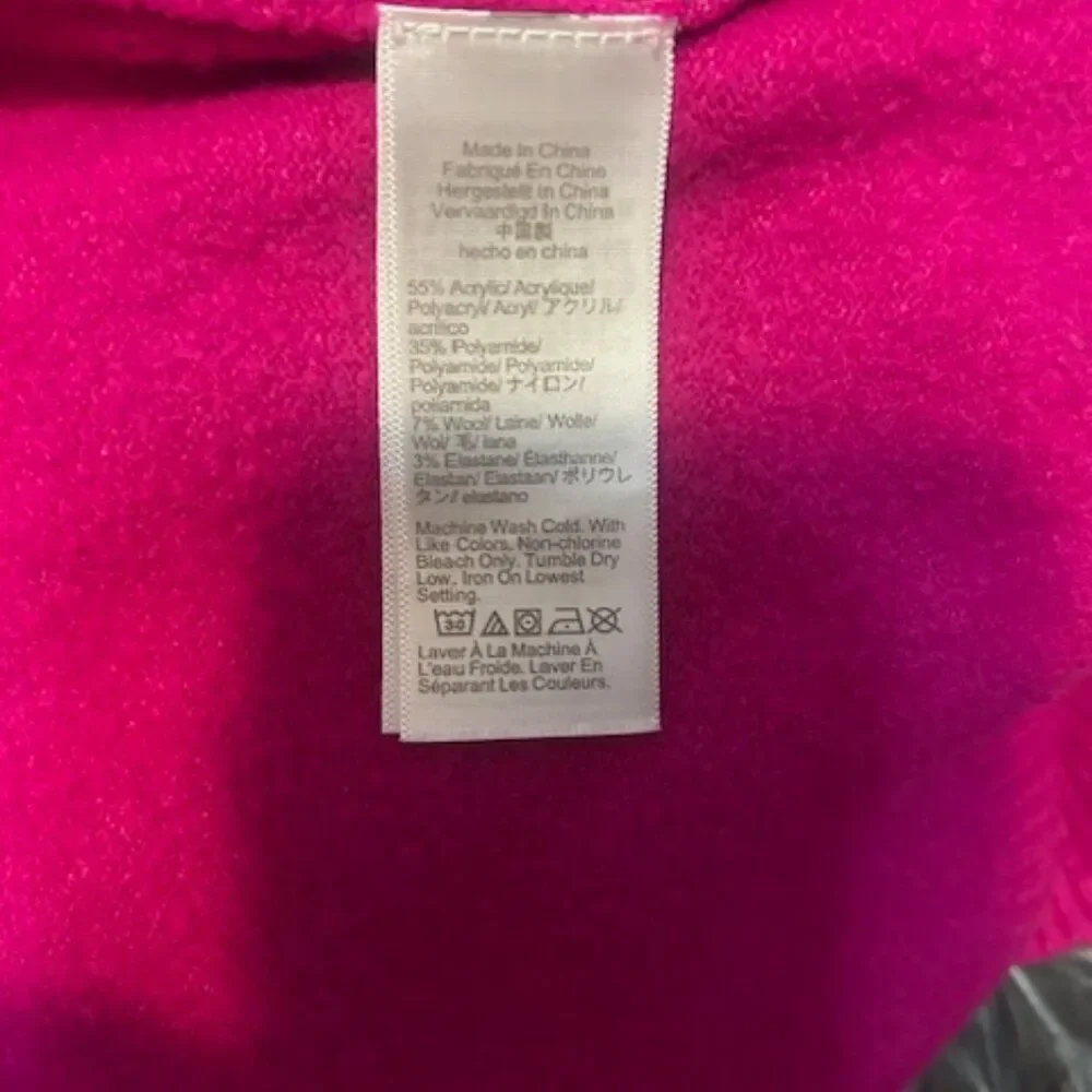 J. Crew Hot Magenta Pink Extra Soft crew neck sweater, size XXL